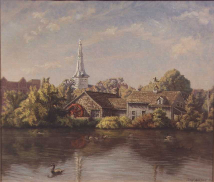 Mill Pond with Church Steeple