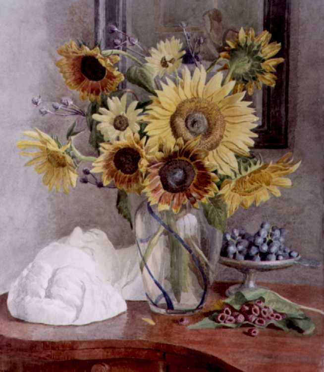 Sunflowers with Blueberries